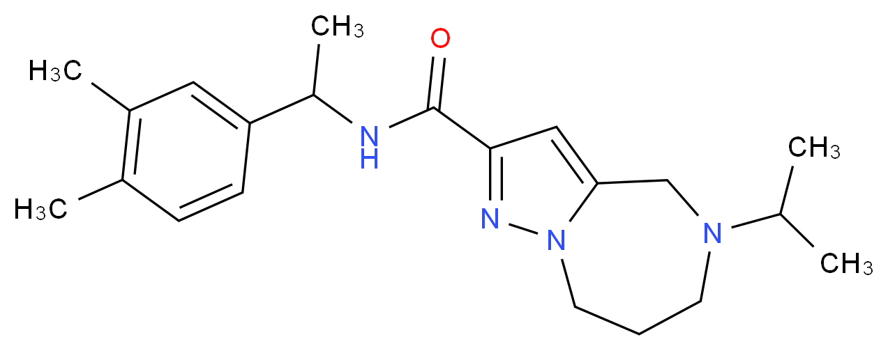 N-[1-(3,4-dimethylphenyl)ethyl]-5-isopropyl-5,6,7,8-tetrahydro-4H-pyrazolo[1,5-a][1,4]diazepine-2-carboxamide_Molecular_structure_CAS_)