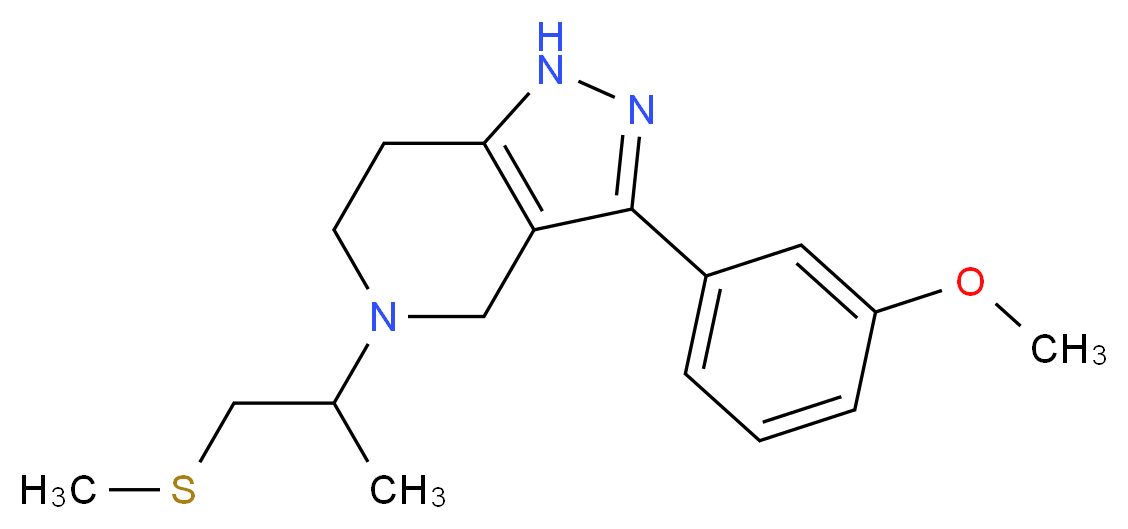 3-(3-methoxyphenyl)-5-[1-methyl-2-(methylthio)ethyl]-4,5,6,7-tetrahydro-1H-pyrazolo[4,3-c]pyridine_Molecular_structure_CAS_)