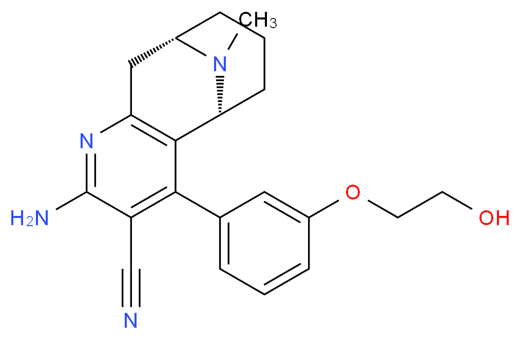 (5R*,9S*)-2-amino-4-[3-(2-hydroxyethoxy)phenyl]-11-methyl-5,6,7,8,9,10-hexahydro-5,9-epiminocycloocta[b]pyridine-3-carbonitrile_Molecular_structure_CAS_)