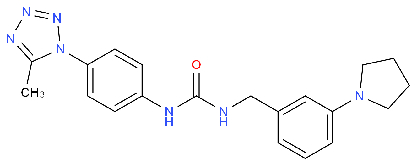 N-[4-(5-methyl-1H-tetrazol-1-yl)phenyl]-N'-(3-pyrrolidin-1-ylbenzyl)urea_Molecular_structure_CAS_)