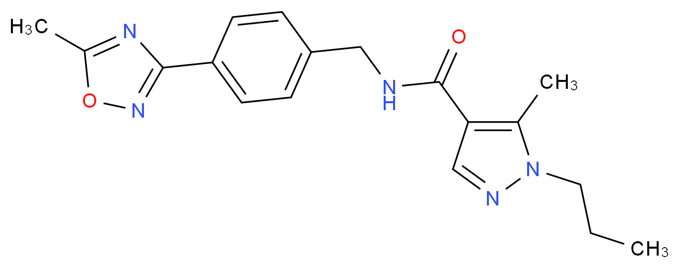 5-methyl-N-[4-(5-methyl-1,2,4-oxadiazol-3-yl)benzyl]-1-propyl-1H-pyrazole-4-carboxamide_Molecular_structure_CAS_)