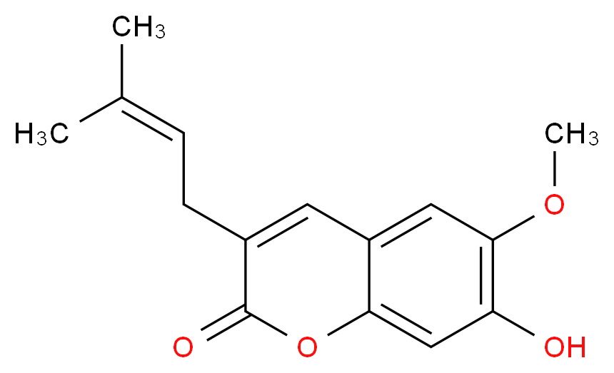 7-Hydroxy-6-methoxy-3-prenylcoumarin_Molecular_structure_CAS_299159-90-3)