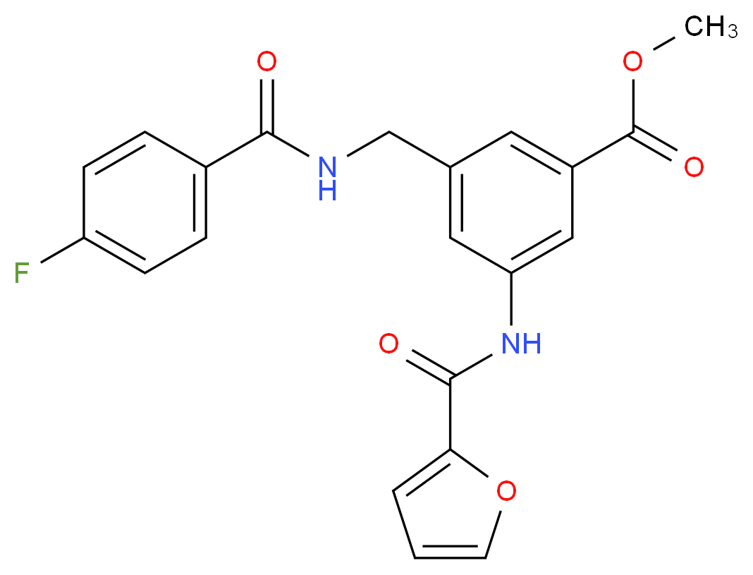 methyl 3-{[(4-fluorobenzoyl)amino]methyl}-5-(2-furoylamino)benzoate_Molecular_structure_CAS_)