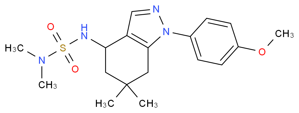 N'-[1-(4-methoxyphenyl)-6,6-dimethyl-4,5,6,7-tetrahydro-1H-indazol-4-yl]-N,N-dimethylsulfamide_Molecular_structure_CAS_)