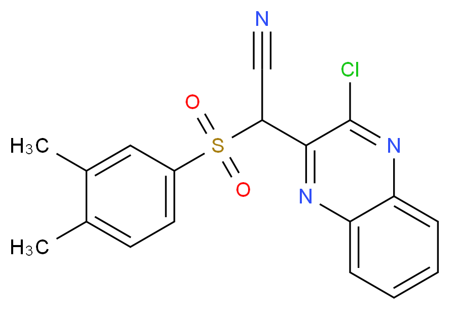(3-Chloro-quinoxalin-2-yl)-(3,4-dimethyl-benzenesulfonyl)-acetonitrile_Molecular_structure_CAS_)