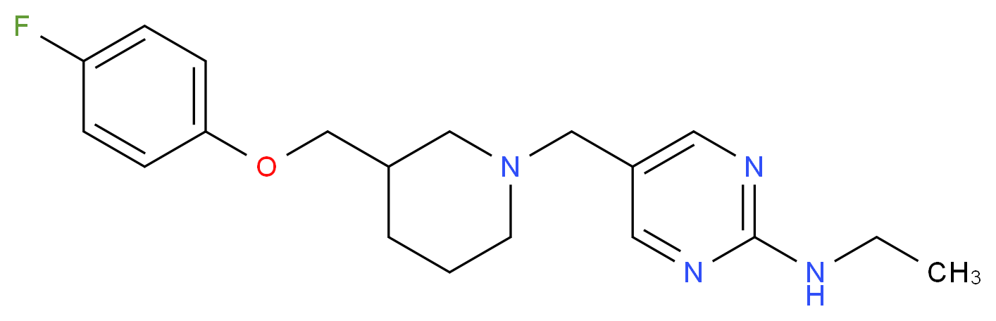 N-ethyl-5-({3-[(4-fluorophenoxy)methyl]-1-piperidinyl}methyl)-2-pyrimidinamine_Molecular_structure_CAS_)