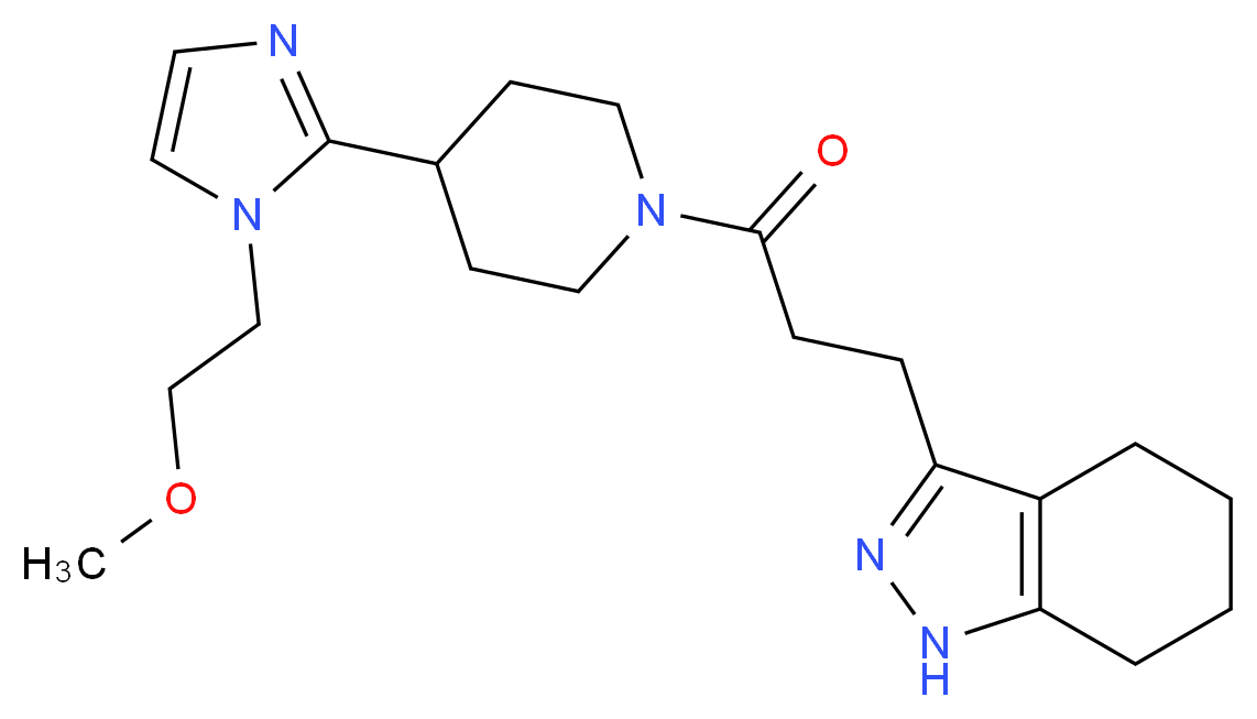 3-(3-{4-[1-(2-methoxyethyl)-1H-imidazol-2-yl]piperidin-1-yl}-3-oxopropyl)-4,5,6,7-tetrahydro-1H-indazole_Molecular_structure_CAS_)