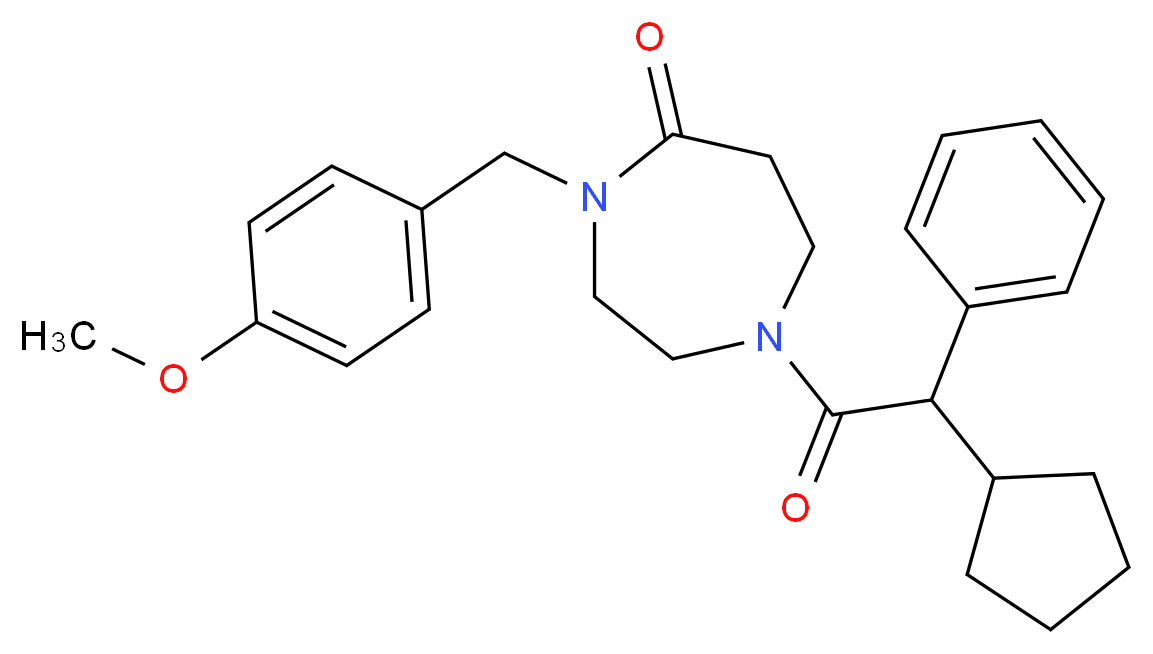 1-[cyclopentyl(phenyl)acetyl]-4-(4-methoxybenzyl)-1,4-diazepan-5-one_Molecular_structure_CAS_)