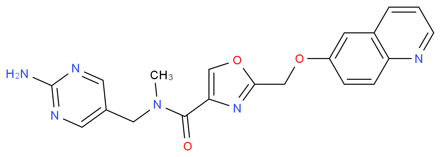 N-[(2-aminopyrimidin-5-yl)methyl]-N-methyl-2-[(quinolin-6-yloxy)methyl]-1,3-oxazole-4-carboxamide_Molecular_structure_CAS_)