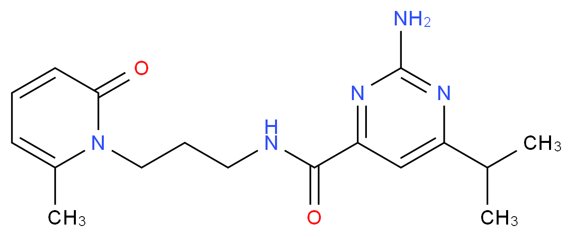 2-amino-6-isopropyl-N-[3-(6-methyl-2-oxopyridin-1(2H)-yl)propyl]pyrimidine-4-carboxamide_Molecular_structure_CAS_)