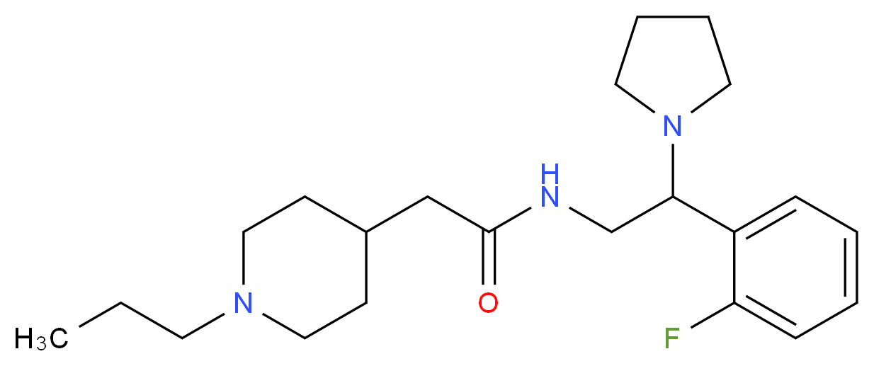 N-[2-(2-fluorophenyl)-2-pyrrolidin-1-ylethyl]-2-(1-propylpiperidin-4-yl)acetamide_Molecular_structure_CAS_)