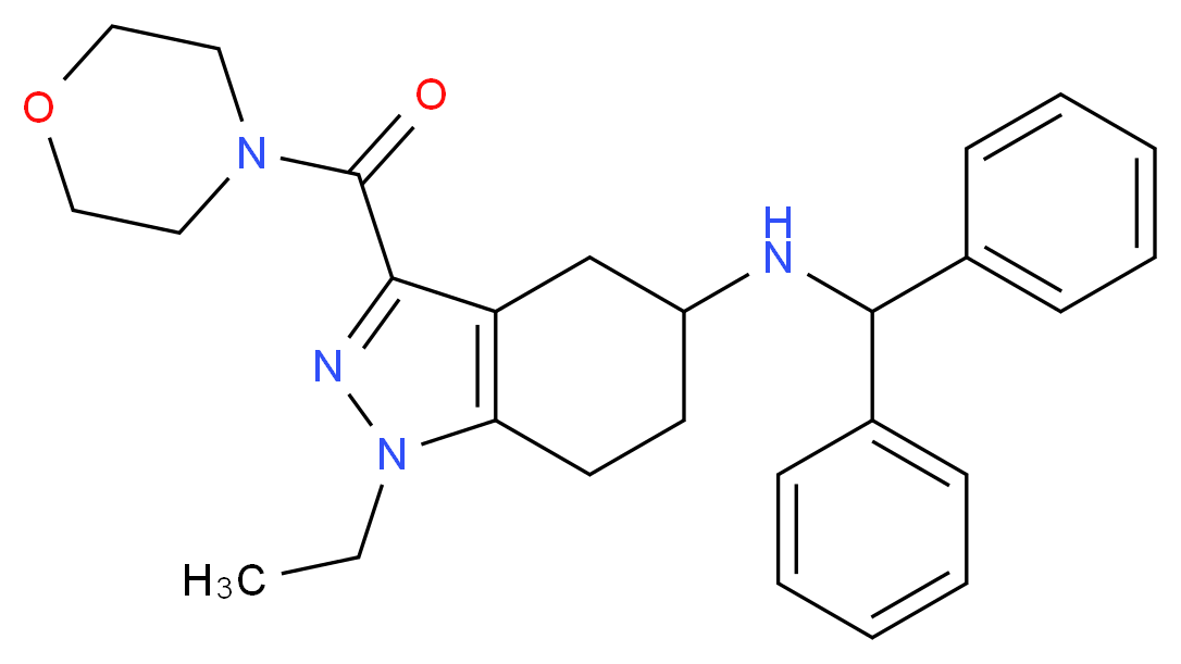 N-(diphenylmethyl)-1-ethyl-3-(4-morpholinylcarbonyl)-4,5,6,7-tetrahydro-1H-indazol-5-amine_Molecular_structure_CAS_)