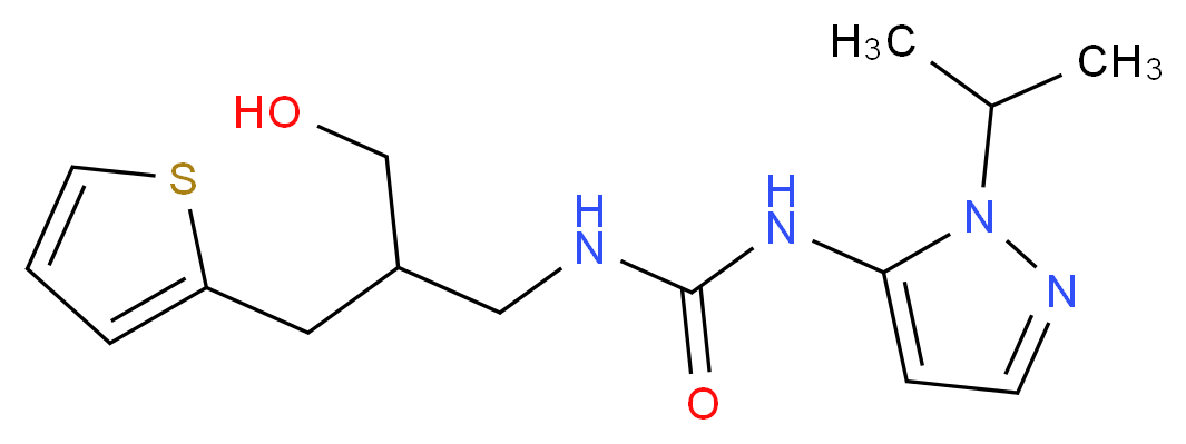 N-[3-hydroxy-2-(2-thienylmethyl)propyl]-N'-(1-isopropyl-1H-pyrazol-5-yl)urea_Molecular_structure_CAS_)