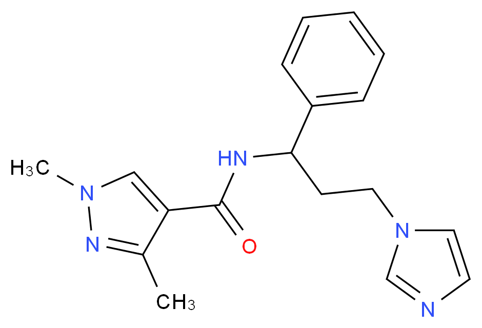 N-[3-(1H-imidazol-1-yl)-1-phenylpropyl]-1,3-dimethyl-1H-pyrazole-4-carboxamide_Molecular_structure_CAS_)