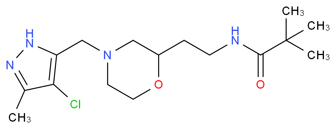 N-(2-{4-[(4-chloro-3-methyl-1H-pyrazol-5-yl)methyl]morpholin-2-yl}ethyl)-2,2-dimethylpropanamide_Molecular_structure_CAS_)