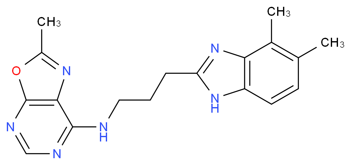 N-[3-(4,5-dimethyl-1H-benzimidazol-2-yl)propyl]-2-methyl[1,3]oxazolo[5,4-d]pyrimidin-7-amine_Molecular_structure_CAS_)