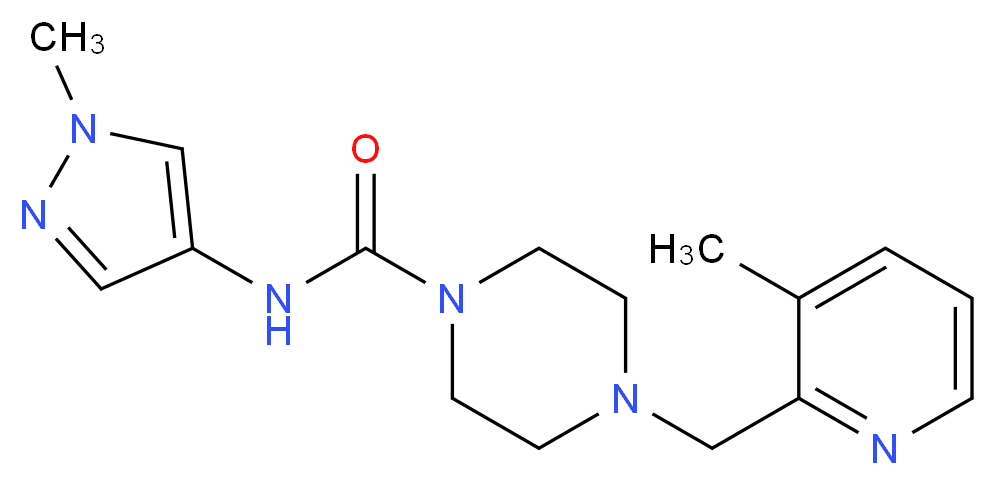 N-(1-methyl-1H-pyrazol-4-yl)-4-[(3-methylpyridin-2-yl)methyl]piperazine-1-carboxamide_Molecular_structure_CAS_)