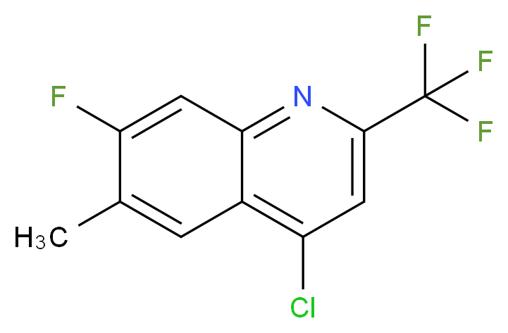 4-Chloro-7-fluoro-6-methyl-2-(trifluoromethyl)quinoline 97%_Molecular_structure_CAS_)