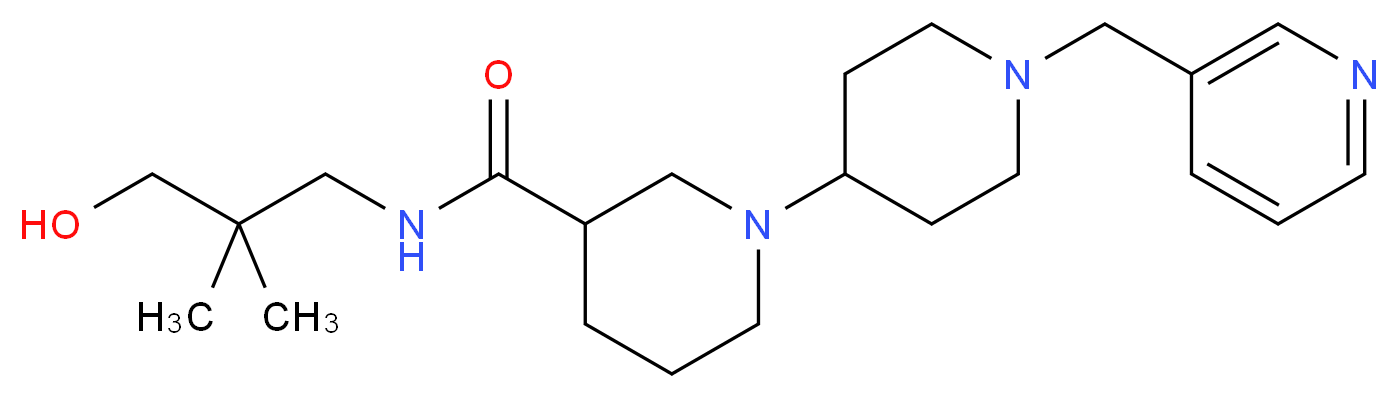 N-(3-hydroxy-2,2-dimethylpropyl)-1'-(pyridin-3-ylmethyl)-1,4'-bipiperidine-3-carboxamide_Molecular_structure_CAS_)