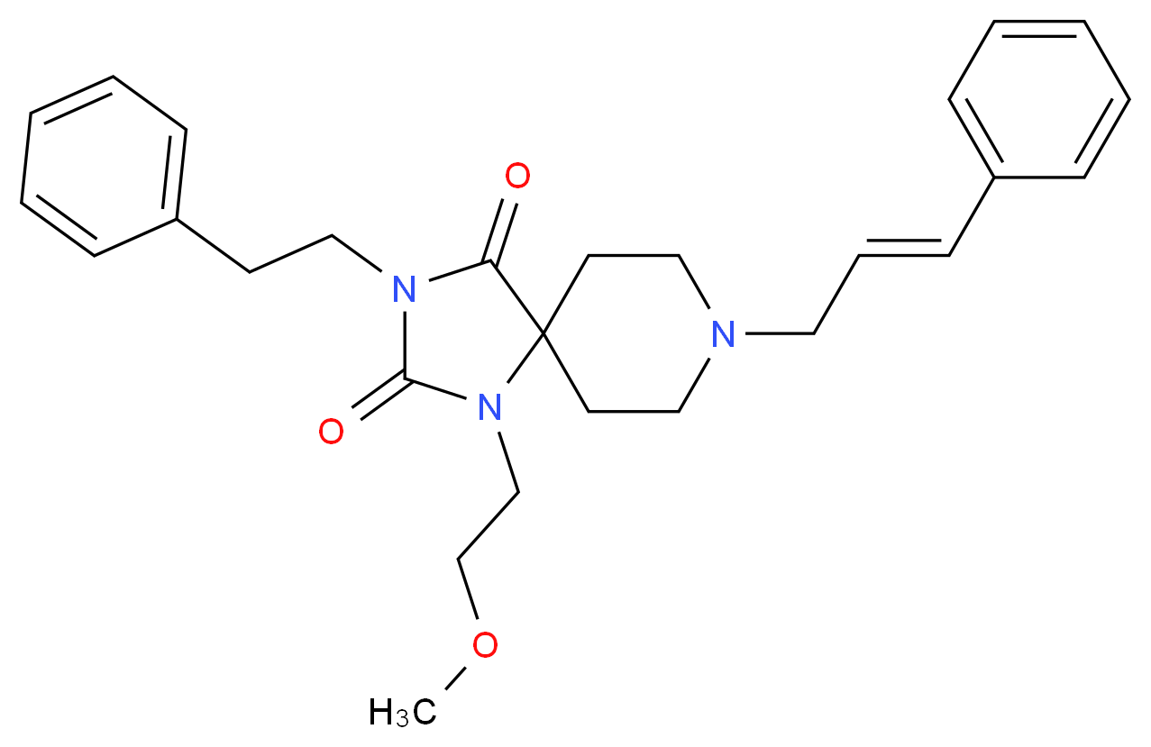 1-(2-methoxyethyl)-3-(2-phenylethyl)-8-[(2E)-3-phenyl-2-propen-1-yl]-1,3,8-triazaspiro[4.5]decane-2,4-dione_Molecular_structure_CAS_)