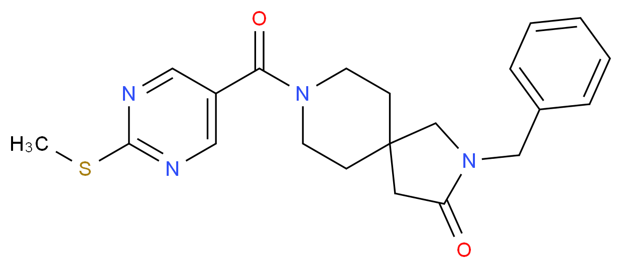 2-benzyl-8-{[2-(methylthio)pyrimidin-5-yl]carbonyl}-2,8-diazaspiro[4.5]decan-3-one_Molecular_structure_CAS_)
