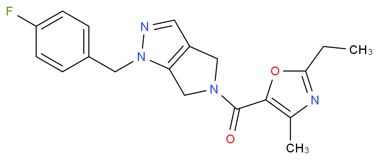 5-[(2-ethyl-4-methyl-1,3-oxazol-5-yl)carbonyl]-1-(4-fluorobenzyl)-1,4,5,6-tetrahydropyrrolo[3,4-c]pyrazole_Molecular_structure_CAS_)