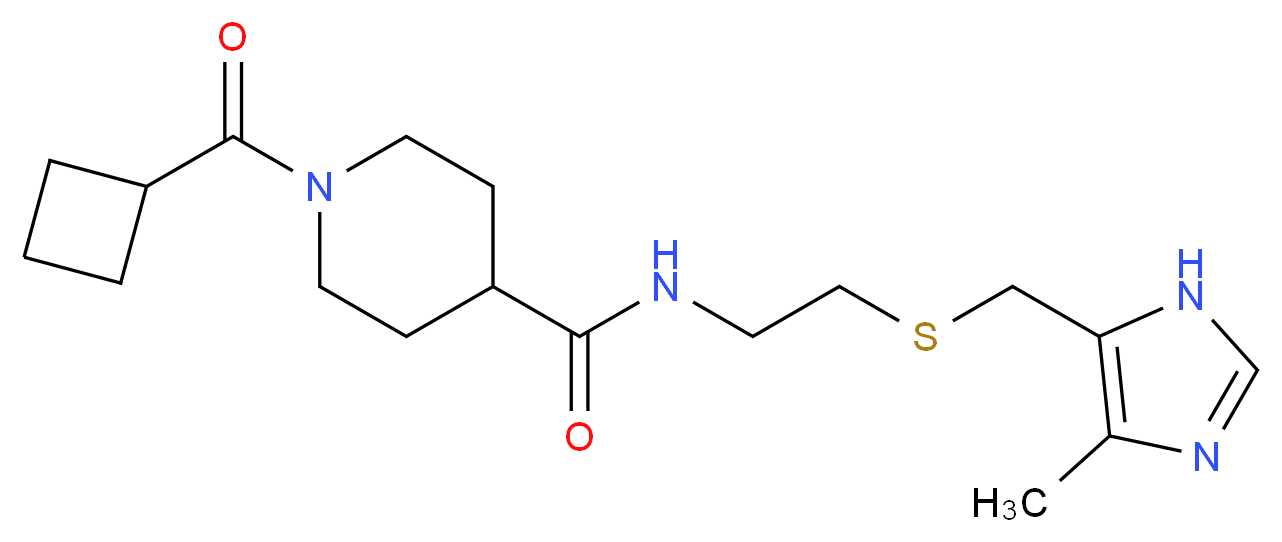 1-(cyclobutylcarbonyl)-N-(2-{[(4-methyl-1H-imidazol-5-yl)methyl]thio}ethyl)-4-piperidinecarboxamide_Molecular_structure_CAS_)