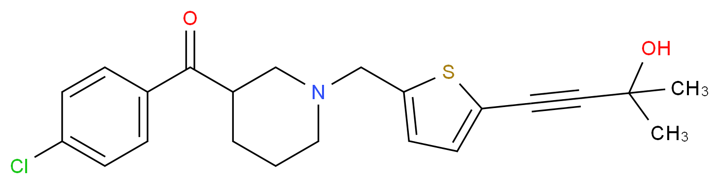 (4-chlorophenyl)(1-{[5-(3-hydroxy-3-methyl-1-butyn-1-yl)-2-thienyl]methyl}-3-piperidinyl)methanone_Molecular_structure_CAS_)