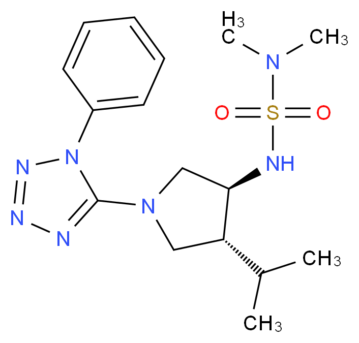 N'-[(3S*,4R*)-4-isopropyl-1-(1-phenyl-1H-tetrazol-5-yl)-3-pyrrolidinyl]-N,N-dimethylsulfamide_Molecular_structure_CAS_)