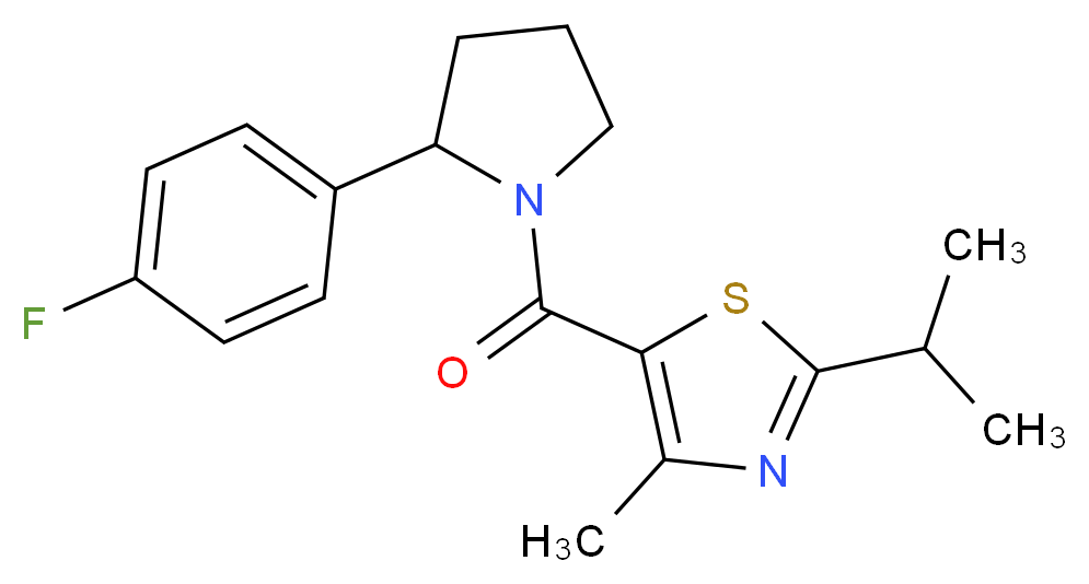 5-{[2-(4-fluorophenyl)-1-pyrrolidinyl]carbonyl}-2-isopropyl-4-methyl-1,3-thiazole_Molecular_structure_CAS_)