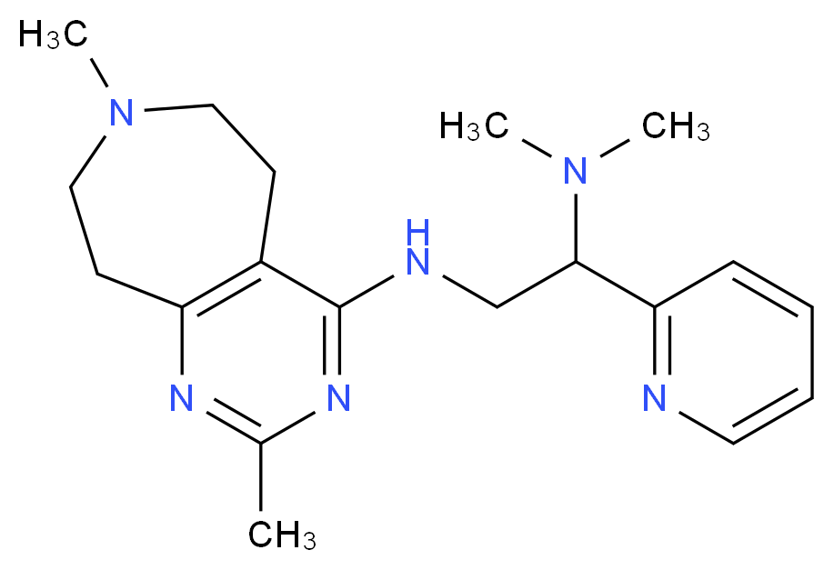 N~2~-(2,7-dimethyl-6,7,8,9-tetrahydro-5H-pyrimido[4,5-d]azepin-4-yl)-N~1~,N~1~-dimethyl-1-pyridin-2-ylethane-1,2-diamine_Molecular_structure_CAS_)