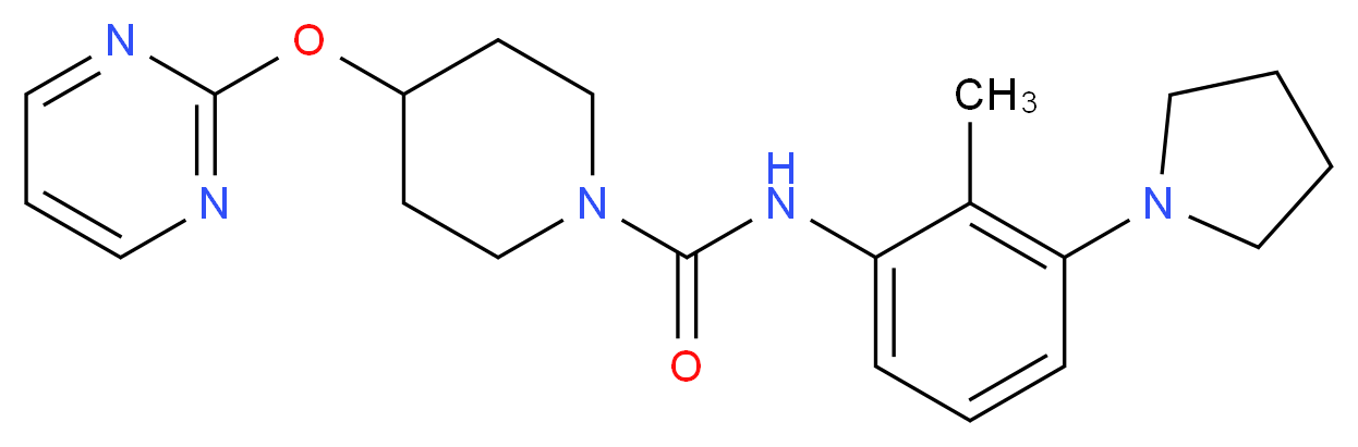 N-(2-methyl-3-pyrrolidin-1-ylphenyl)-4-(pyrimidin-2-yloxy)piperidine-1-carboxamide_Molecular_structure_CAS_)