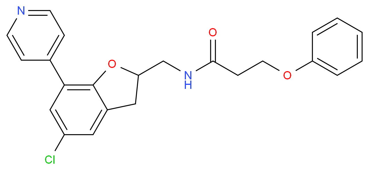 N-{[5-chloro-7-(4-pyridinyl)-2,3-dihydro-1-benzofuran-2-yl]methyl}-3-phenoxypropanamide_Molecular_structure_CAS_)