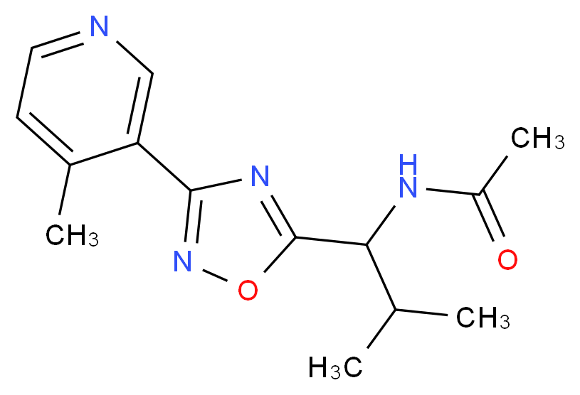 N-{2-methyl-1-[3-(4-methyl-3-pyridinyl)-1,2,4-oxadiazol-5-yl]propyl}acetamide_Molecular_structure_CAS_)