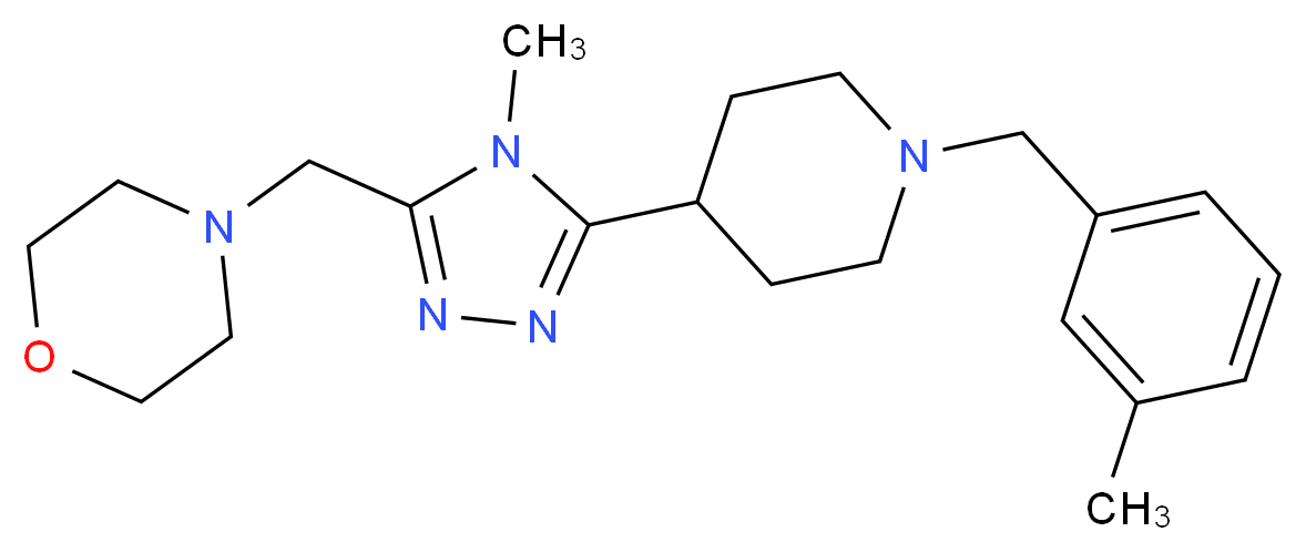 4-({4-methyl-5-[1-(3-methylbenzyl)piperidin-4-yl]-4H-1,2,4-triazol-3-yl}methyl)morpholine_Molecular_structure_CAS_)