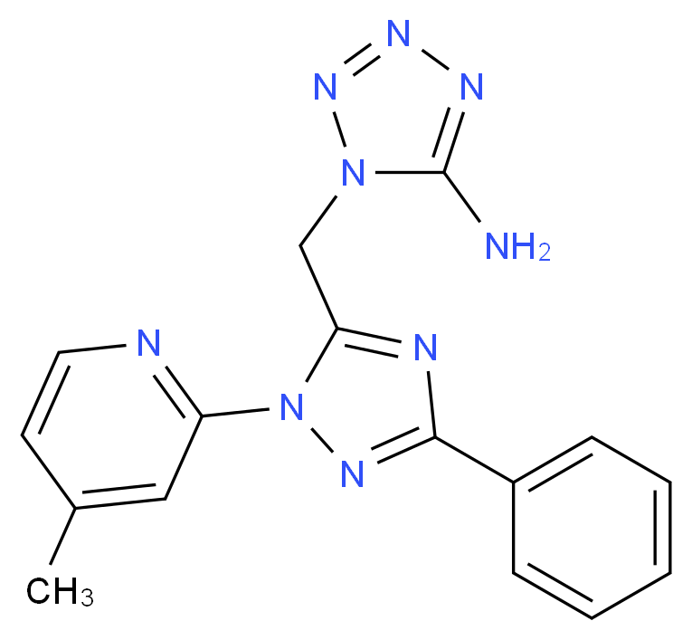 1-{[1-(4-methylpyridin-2-yl)-3-phenyl-1H-1,2,4-triazol-5-yl]methyl}-1H-tetrazol-5-amine_Molecular_structure_CAS_)