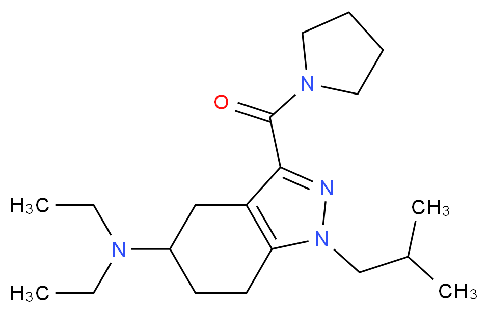 N,N-diethyl-1-isobutyl-3-(1-pyrrolidinylcarbonyl)-4,5,6,7-tetrahydro-1H-indazol-5-amine_Molecular_structure_CAS_)