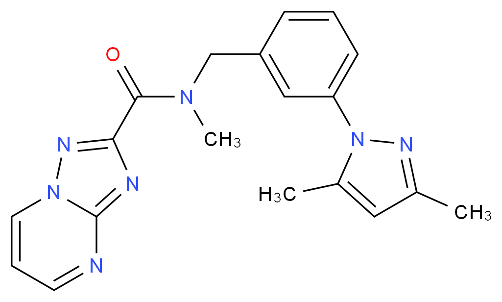 N-[3-(3,5-dimethyl-1H-pyrazol-1-yl)benzyl]-N-methyl[1,2,4]triazolo[1,5-a]pyrimidine-2-carboxamide_Molecular_structure_CAS_)