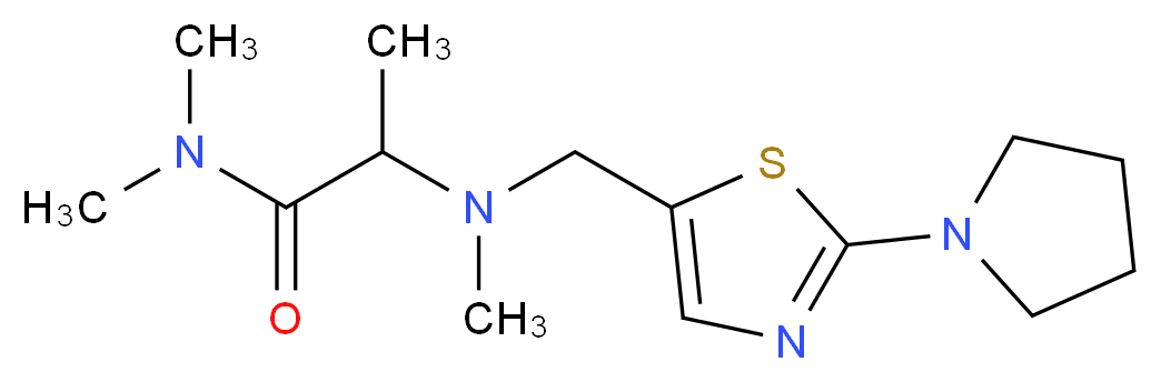 N,N-dimethyl-2-{methyl[(2-pyrrolidin-1-yl-1,3-thiazol-5-yl)methyl]amino}propanamide_Molecular_structure_CAS_)