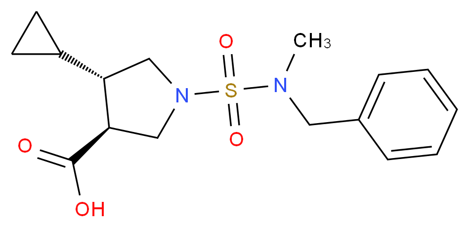 (3S*,4S*)-1-{[benzyl(methyl)amino]sulfonyl}-4-cyclopropyl-3-pyrrolidinecarboxylic acid_Molecular_structure_CAS_)