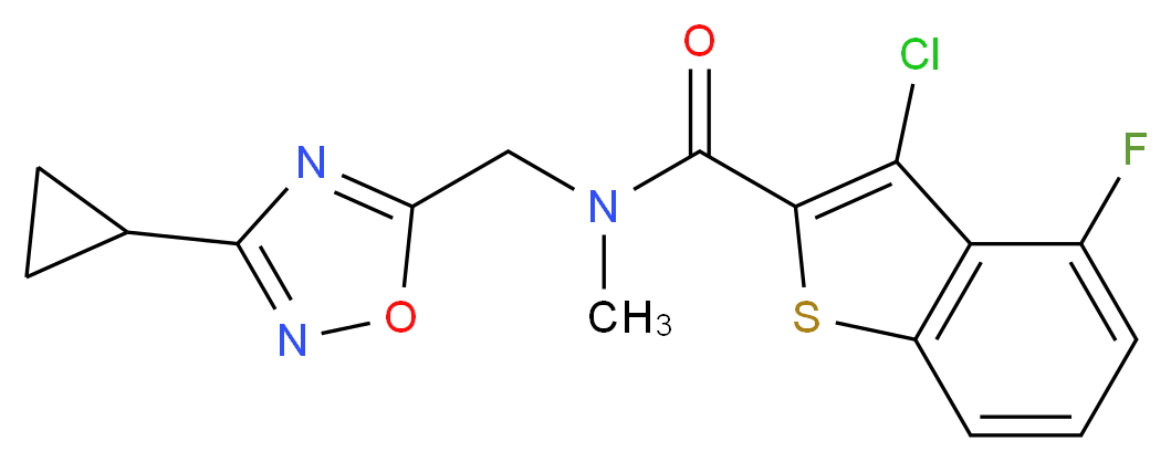 3-chloro-N-[(3-cyclopropyl-1,2,4-oxadiazol-5-yl)methyl]-4-fluoro-N-methyl-1-benzothiophene-2-carboxamide_Molecular_structure_CAS_)