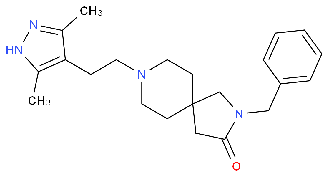 2-benzyl-8-[2-(3,5-dimethyl-1H-pyrazol-4-yl)ethyl]-2,8-diazaspiro[4.5]decan-3-one_Molecular_structure_CAS_)