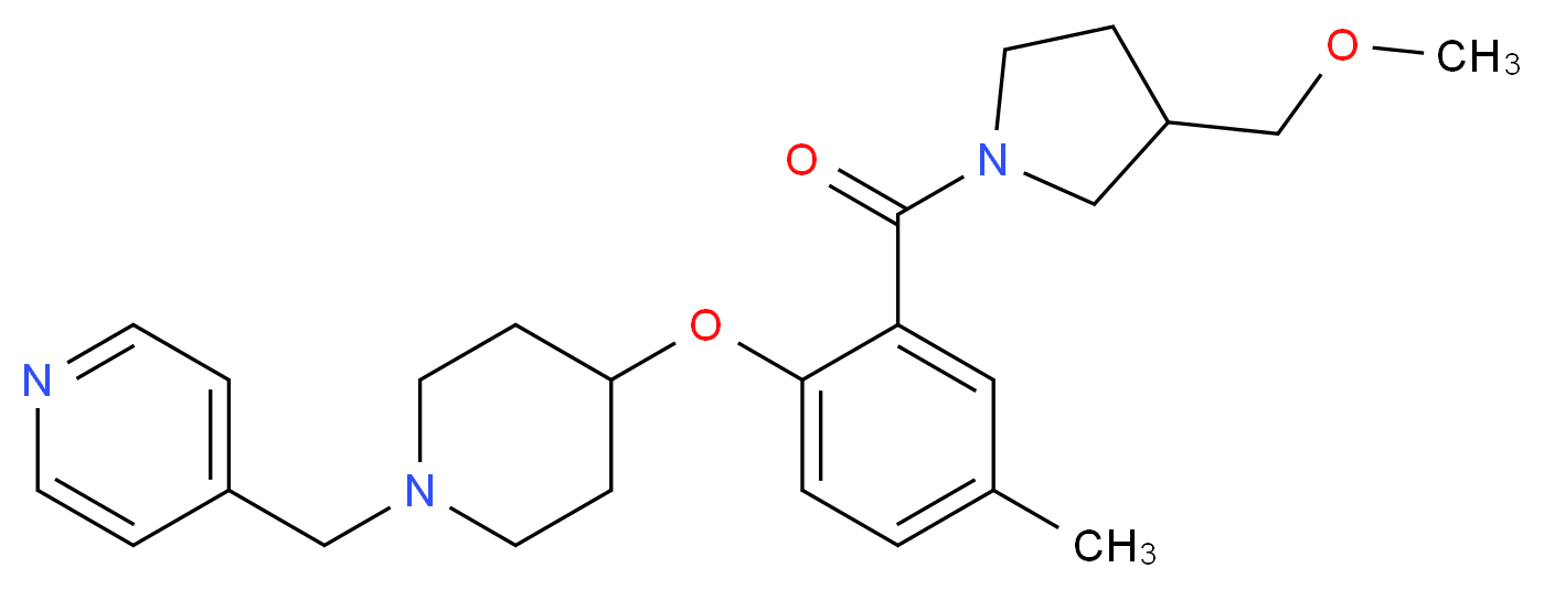4-{[4-(2-{[3-(methoxymethyl)-1-pyrrolidinyl]carbonyl}-4-methylphenoxy)-1-piperidinyl]methyl}pyridine_Molecular_structure_CAS_)