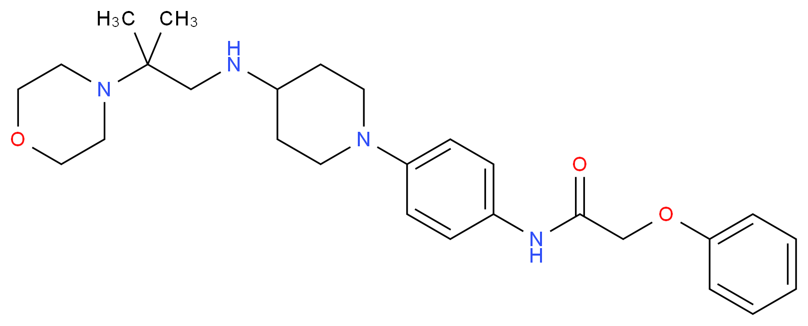 N-[4-(4-{[2-methyl-2-(4-morpholinyl)propyl]amino}-1-piperidinyl)phenyl]-2-phenoxyacetamide_Molecular_structure_CAS_)