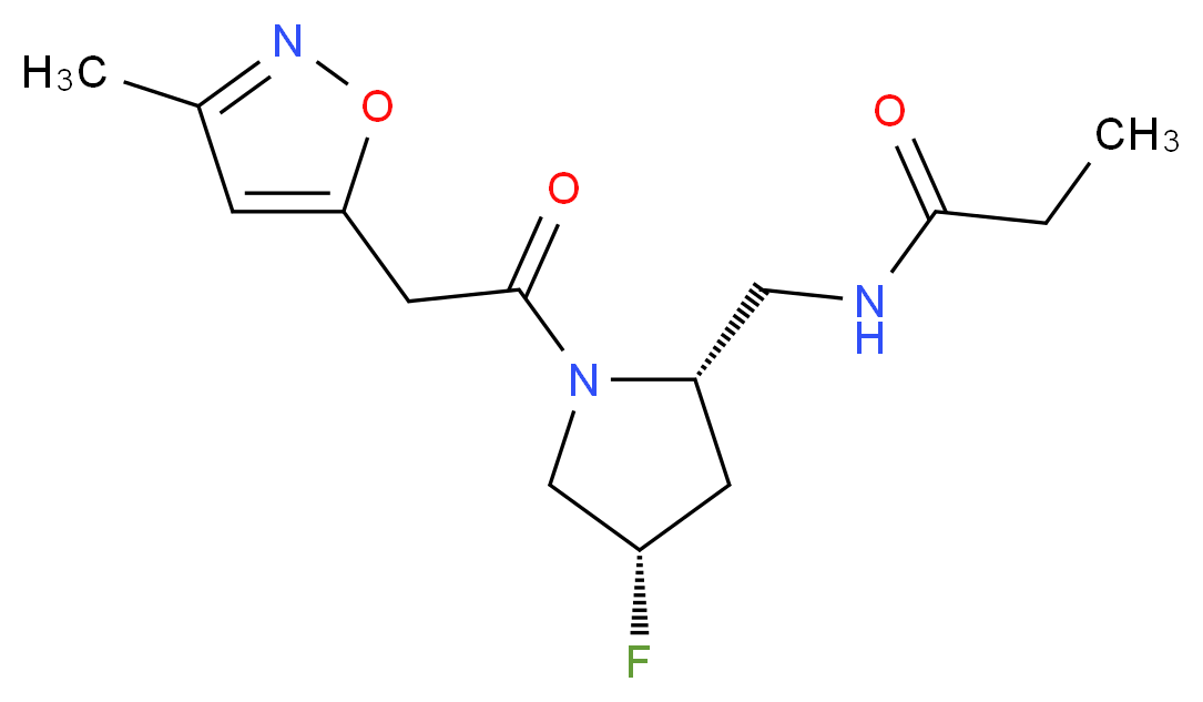 N-({(2S,4S)-4-fluoro-1-[(3-methylisoxazol-5-yl)acetyl]pyrrolidin-2-yl}methyl)propanamide_Molecular_structure_CAS_)