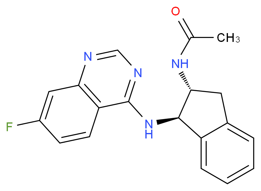 N-{(1R,2R)-1-[(7-fluoroquinazolin-4-yl)amino]-2,3-dihydro-1H-inden-2-yl}acetamide_Molecular_structure_CAS_)