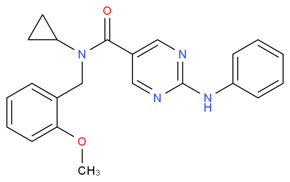 2-anilino-N-cyclopropyl-N-(2-methoxybenzyl)-5-pyrimidinecarboxamide_Molecular_structure_CAS_)
