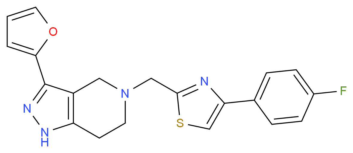 5-{[4-(4-fluorophenyl)-1,3-thiazol-2-yl]methyl}-3-(2-furyl)-4,5,6,7-tetrahydro-1H-pyrazolo[4,3-c]pyridine_Molecular_structure_CAS_)