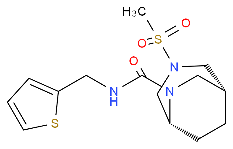 (1R*,5R*)-3-(methylsulfonyl)-N-(2-thienylmethyl)-3,6-diazabicyclo[3.2.2]nonane-6-carboxamide_Molecular_structure_CAS_)