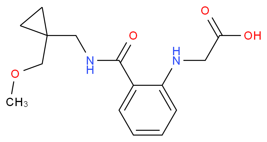 ({2-[({[1-(methoxymethyl)cyclopropyl]methyl}amino)carbonyl]phenyl}amino)acetic acid_Molecular_structure_CAS_)